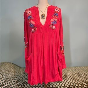 NWT Free People Mia Embroidered Mini Dress